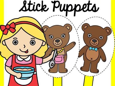 Goldilocks And The Three Bears Stick Puppets Printables